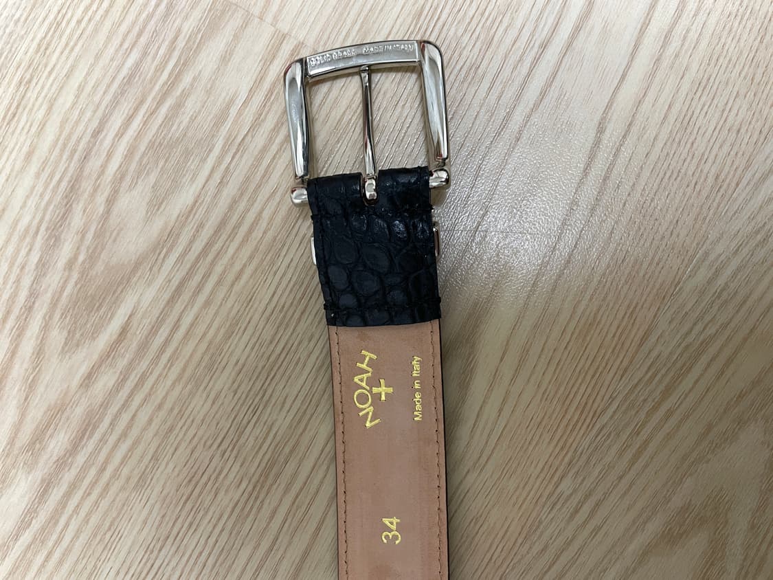 [34] 노아 noah 크록 엠보시드 메탈 팁 벨트 블랙 상품이미지3