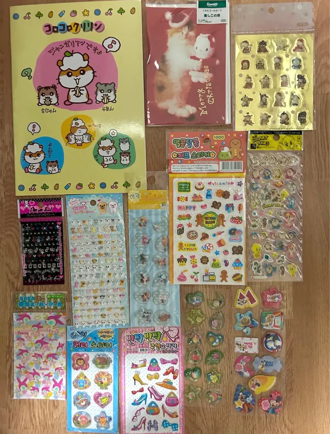 일본,한국 고전문구 처분(산리오,쿠리링,키티,헤이세이) 노트 카드 스티커 상품이미지1