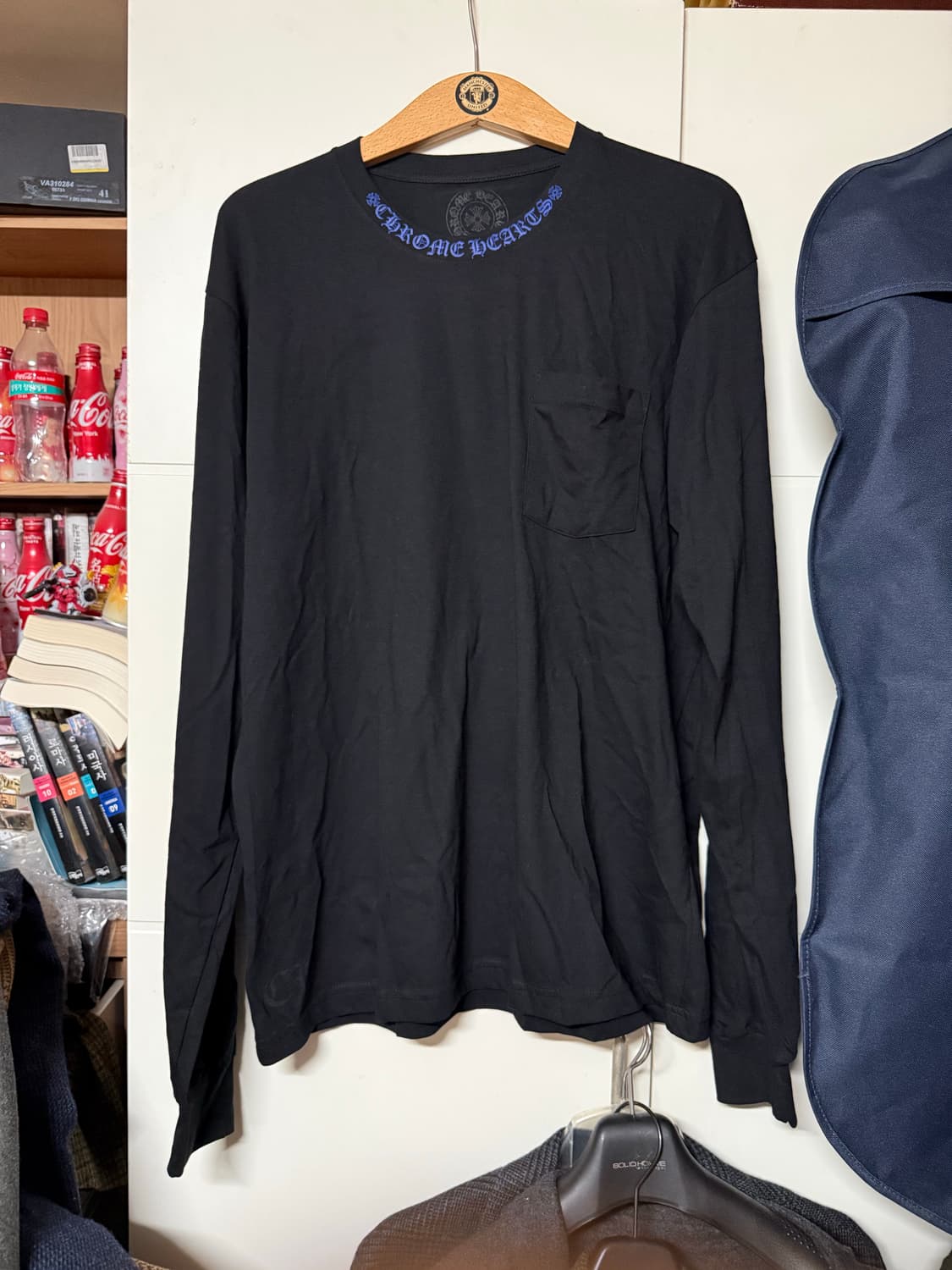 크롬하츠 / 넥 스크립트 블랙 블루 롱슬리브 / XL 상품이미지1