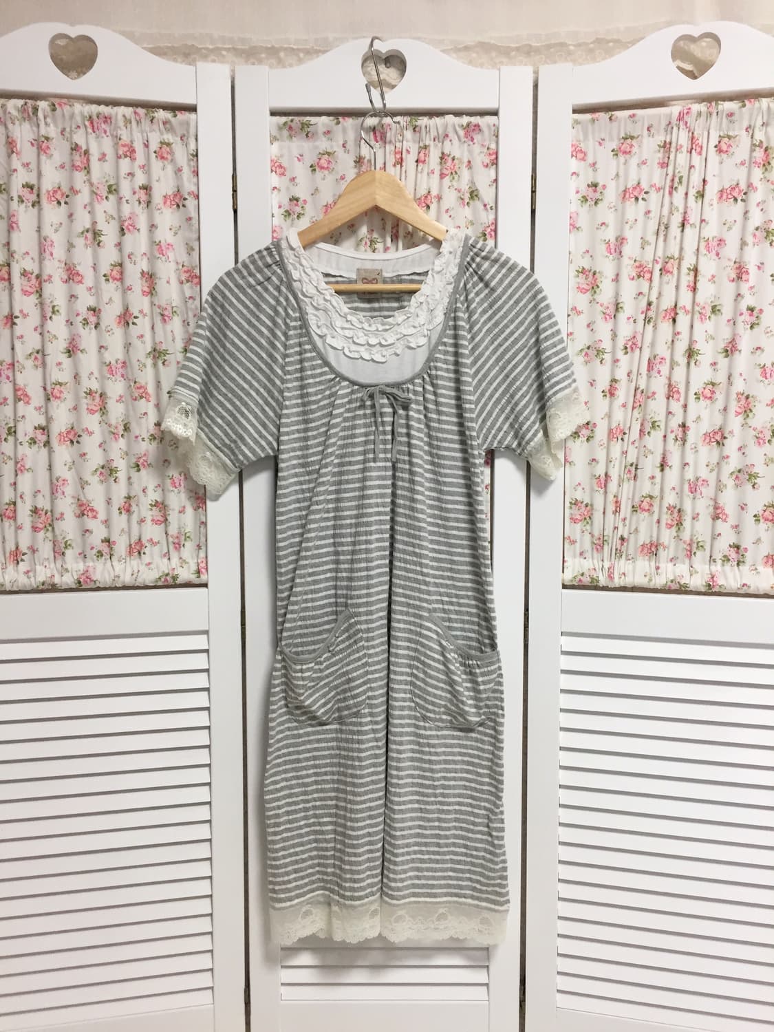 빈티지 아일릿코어 그레이 룸웨어 상품이미지1