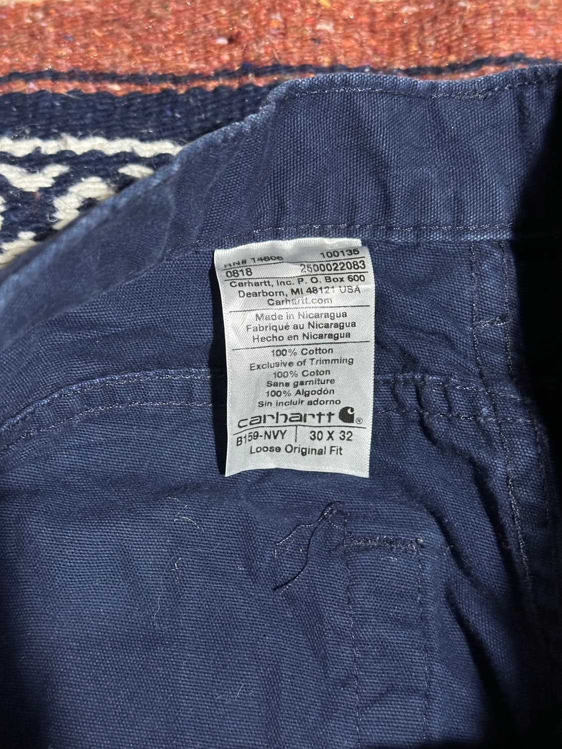 [칼하트] •Carhartt Carpenter Pants B159-NVY 상품이미지5