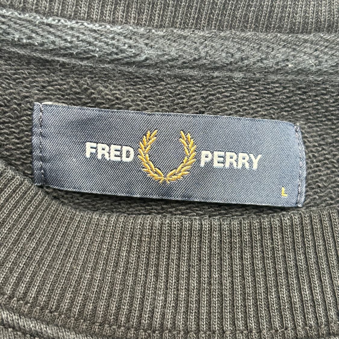프레드 페리 자수 로고 블랙 스웻셔츠 L 상품이미지7