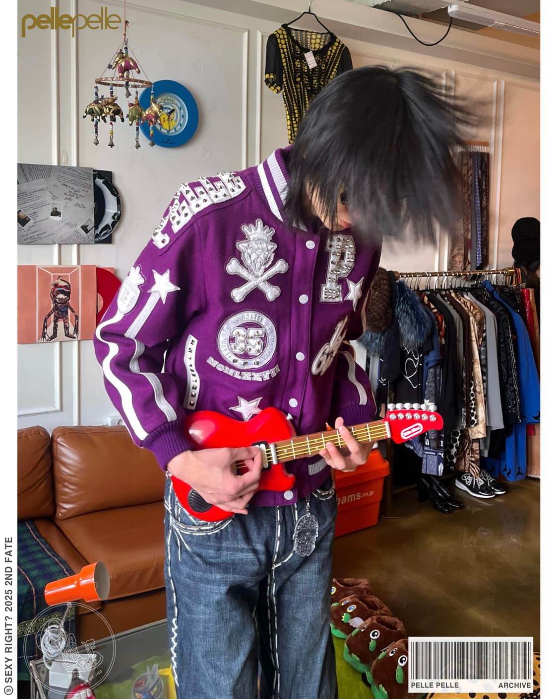 Pelle Pelle Spike Studs Wool Varsity JK 상품이미지1