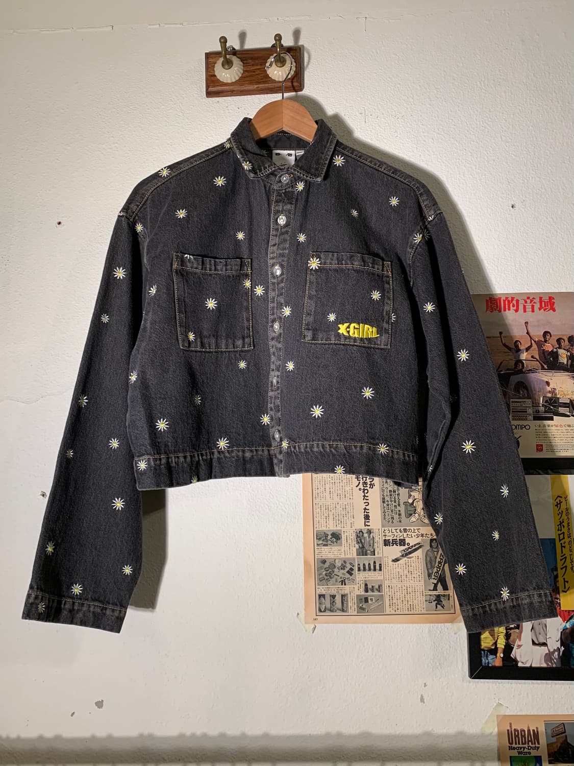 엑스걸 플라워 자수 데님 자켓 상품이미지1