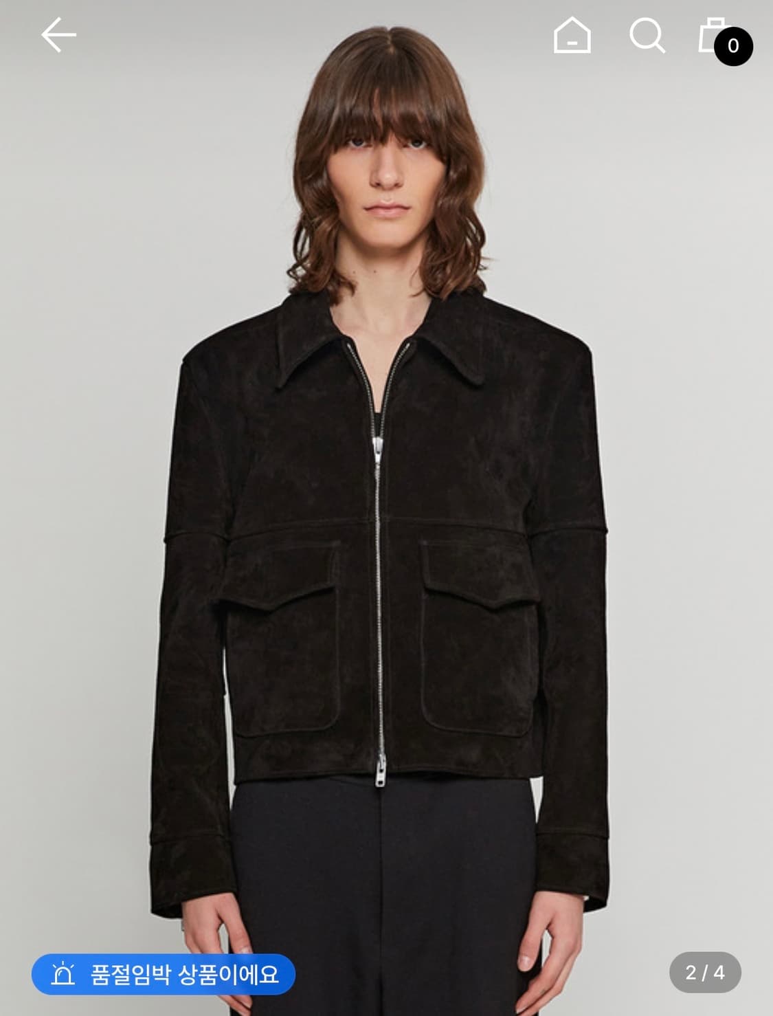 앤드로스 스페이스 리얼 스웨이드 가죽 자켓 블랙m 95 상품이미지1