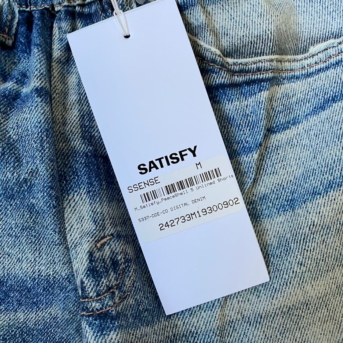[M] 새티스파이 피스쉘 5인치 언라인드 쇼츠 디지털 데님 상품이미지7