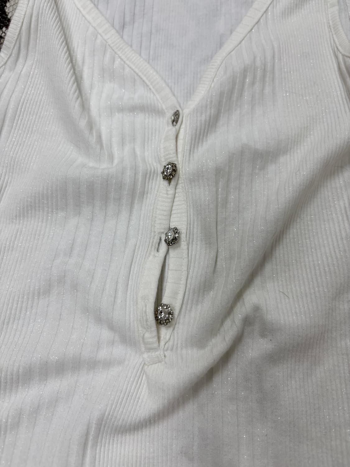 “Vintage” White Lace Detail Slim Fit Sle 상품이미지4