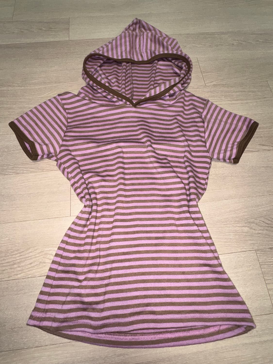 NYU NYU 뉴뉴 후드 스트라이프 반소매티 반팔티 상품이미지2