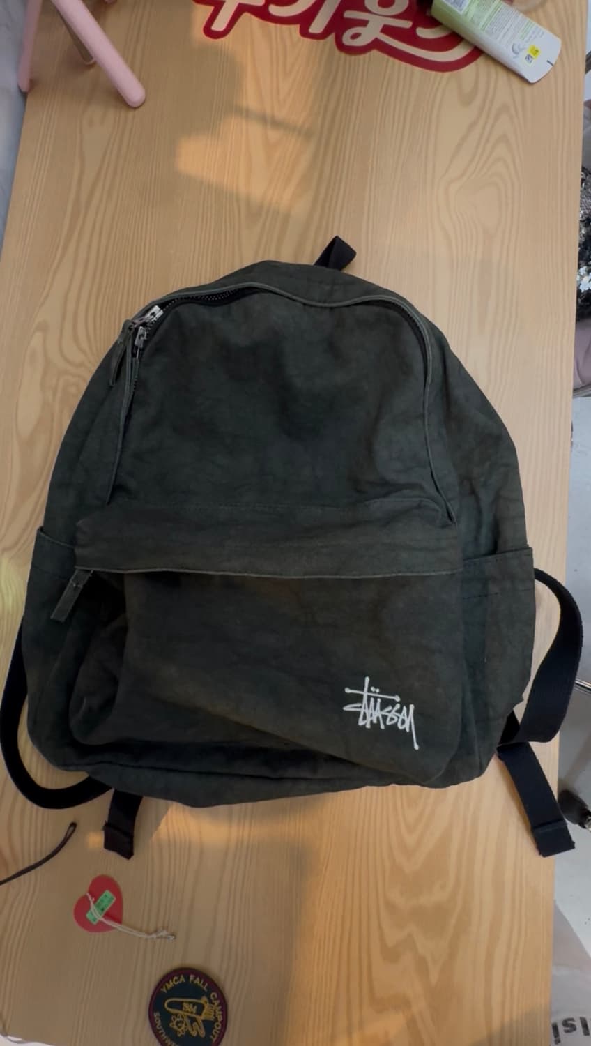 Stussy 스투시 워시드 캔버스 미니 숄더백 블랙 & 백팩 블랙 세트 상품이미지5