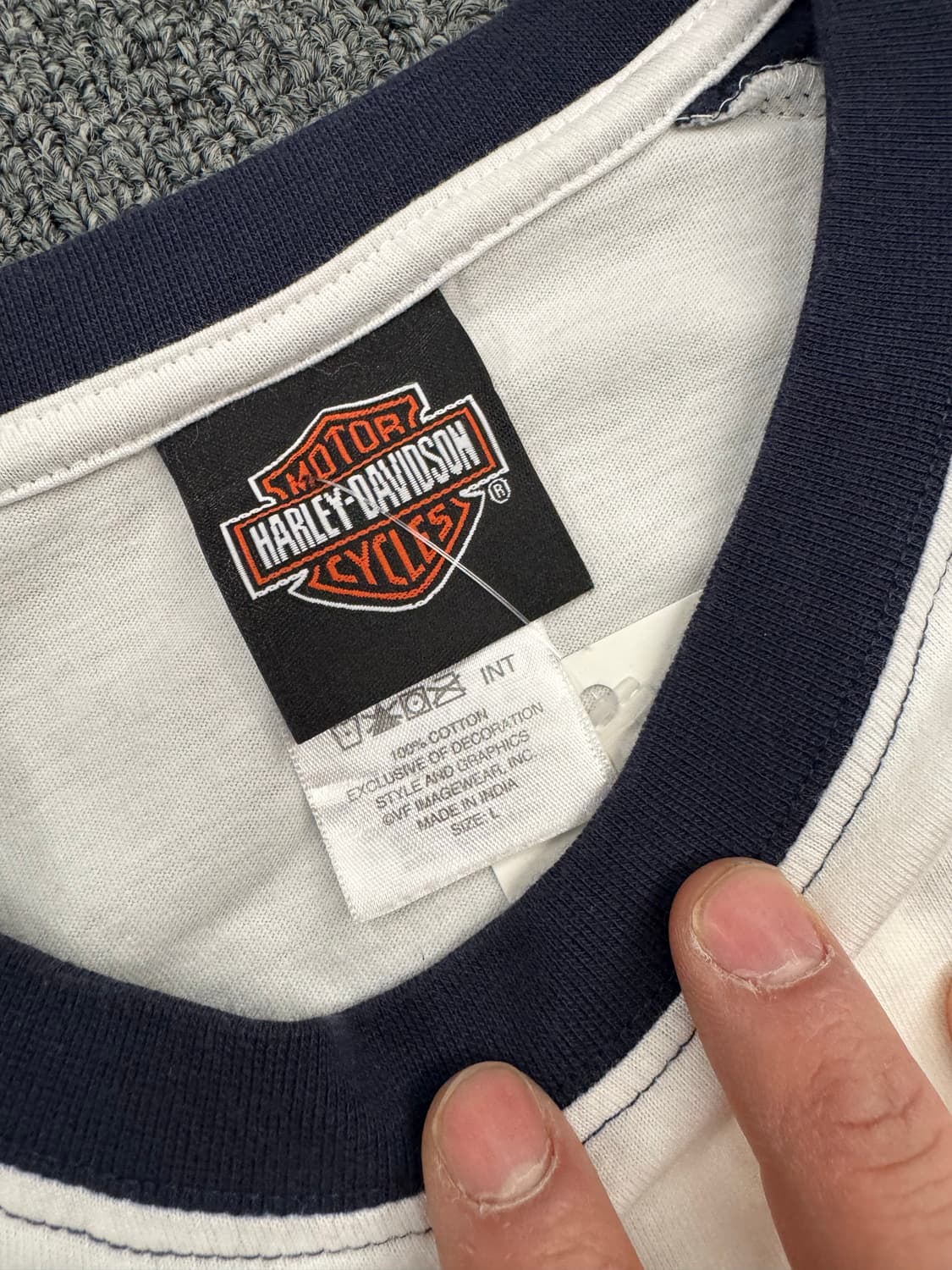 할리데이비슨 빈티지 넘버1자수 래글런 롱슬리브 상품이미지3