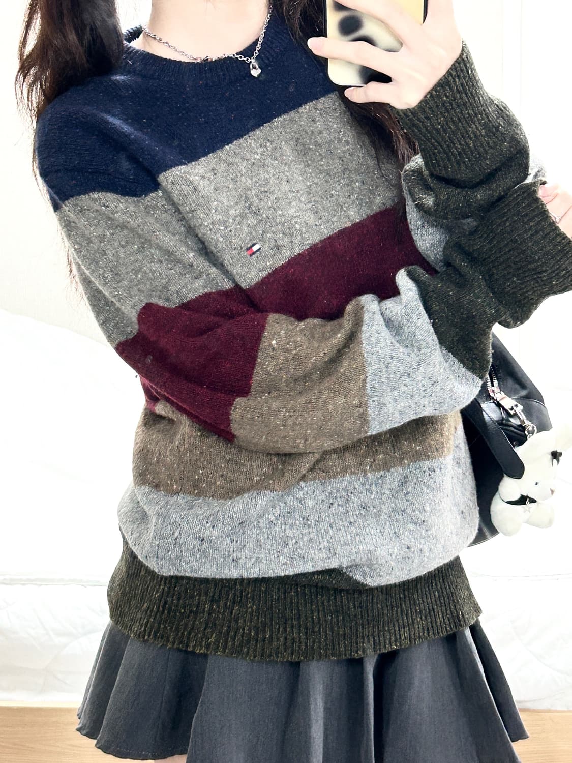 타미힐피거 미니로고 단가라 울 니트 상품이미지3