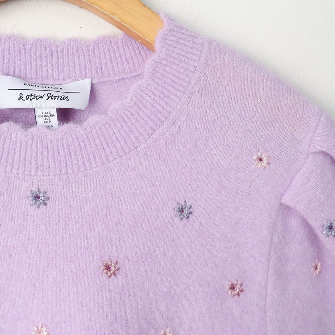 55/앤아더스토리즈 알파카 울 반팔 니트 상품이미지3