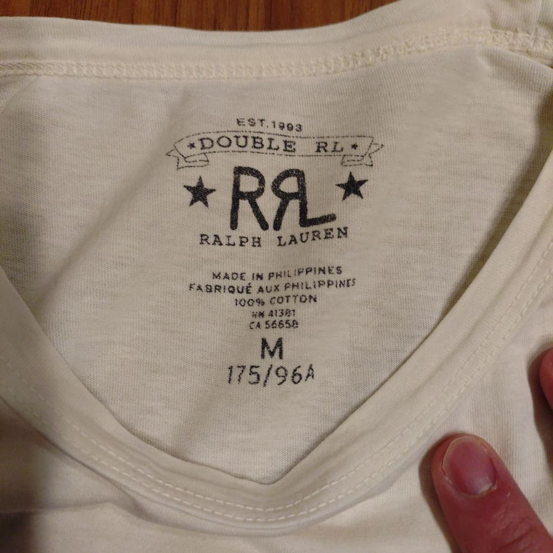 RRL 오리지널 로고 크루넥 그래픽 티셔츠 크림 / 레드 상품이미지2