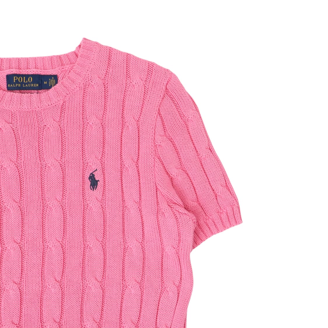폴로 랄프로렌 핑크 케이블 반팔 니트 상품이미지3