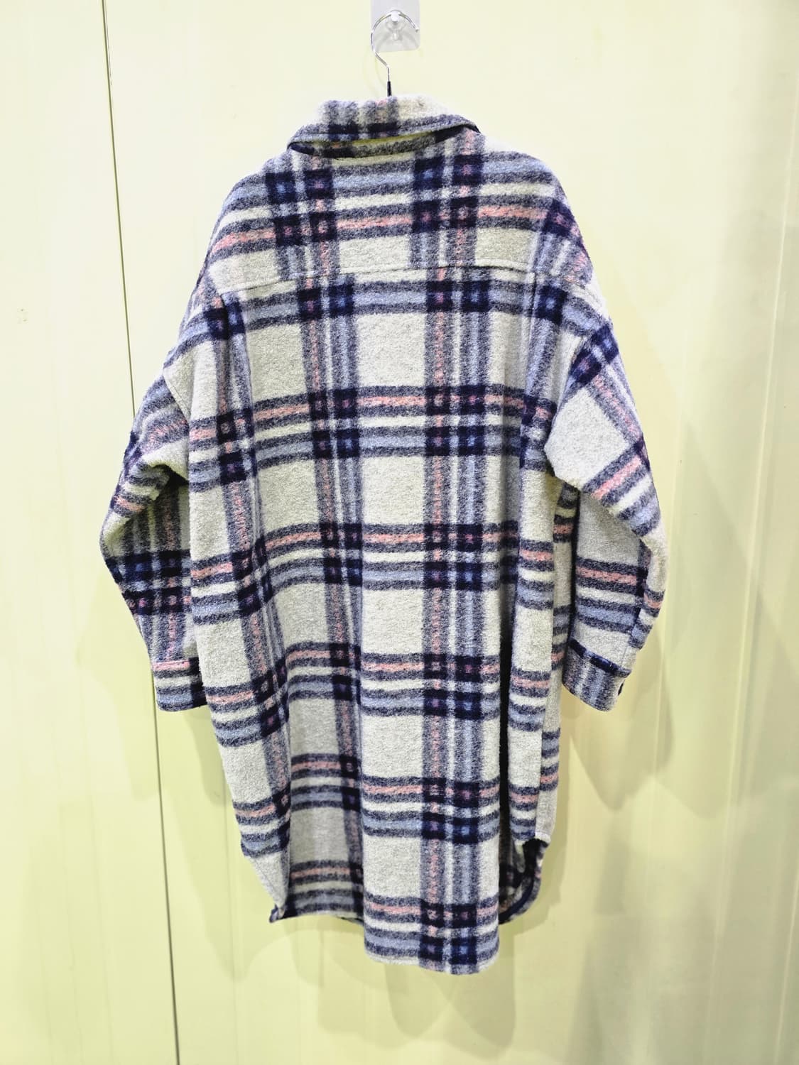 체크 롱 셔츠 자켓 상품이미지2