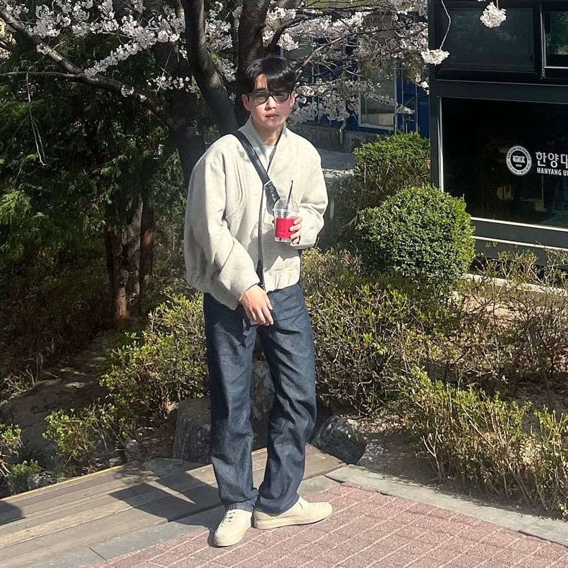 Coor 22FW 울 블렌드 커브드 패널 봄버 자켓 M  상품이미지1