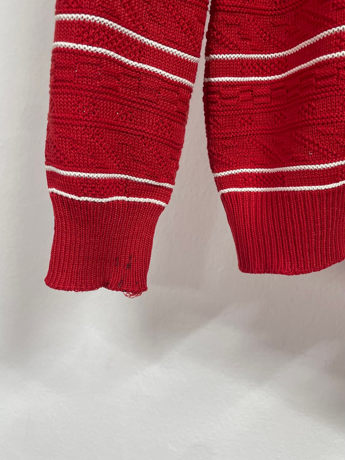 90s 라코스테 단가라 패턴 코튼 니트  (on.468) 상품이미지4