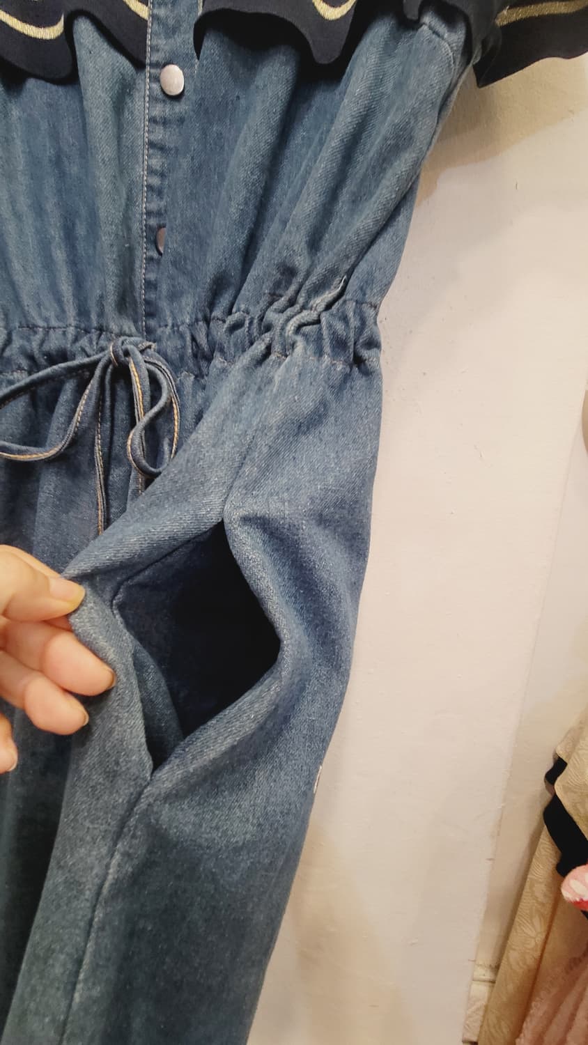 포인트 데님 원피스 상품이미지4