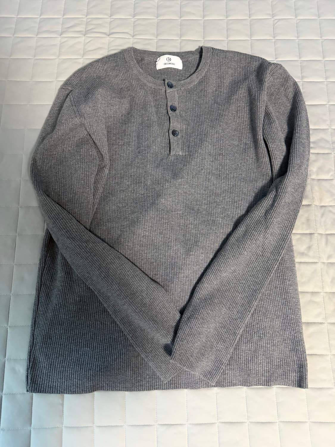 데꼬르소 베일 헨리넥 니트 그레이 1사이즈 상품이미지2