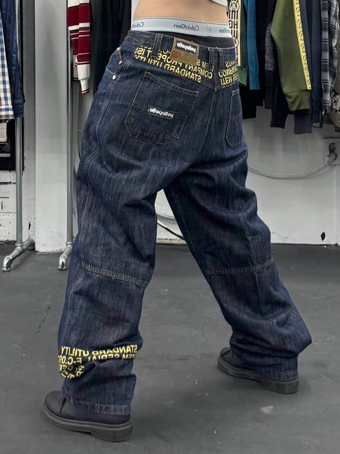 펠레펠레 레터링 올드스쿨 데님팬츠 상품이미지5