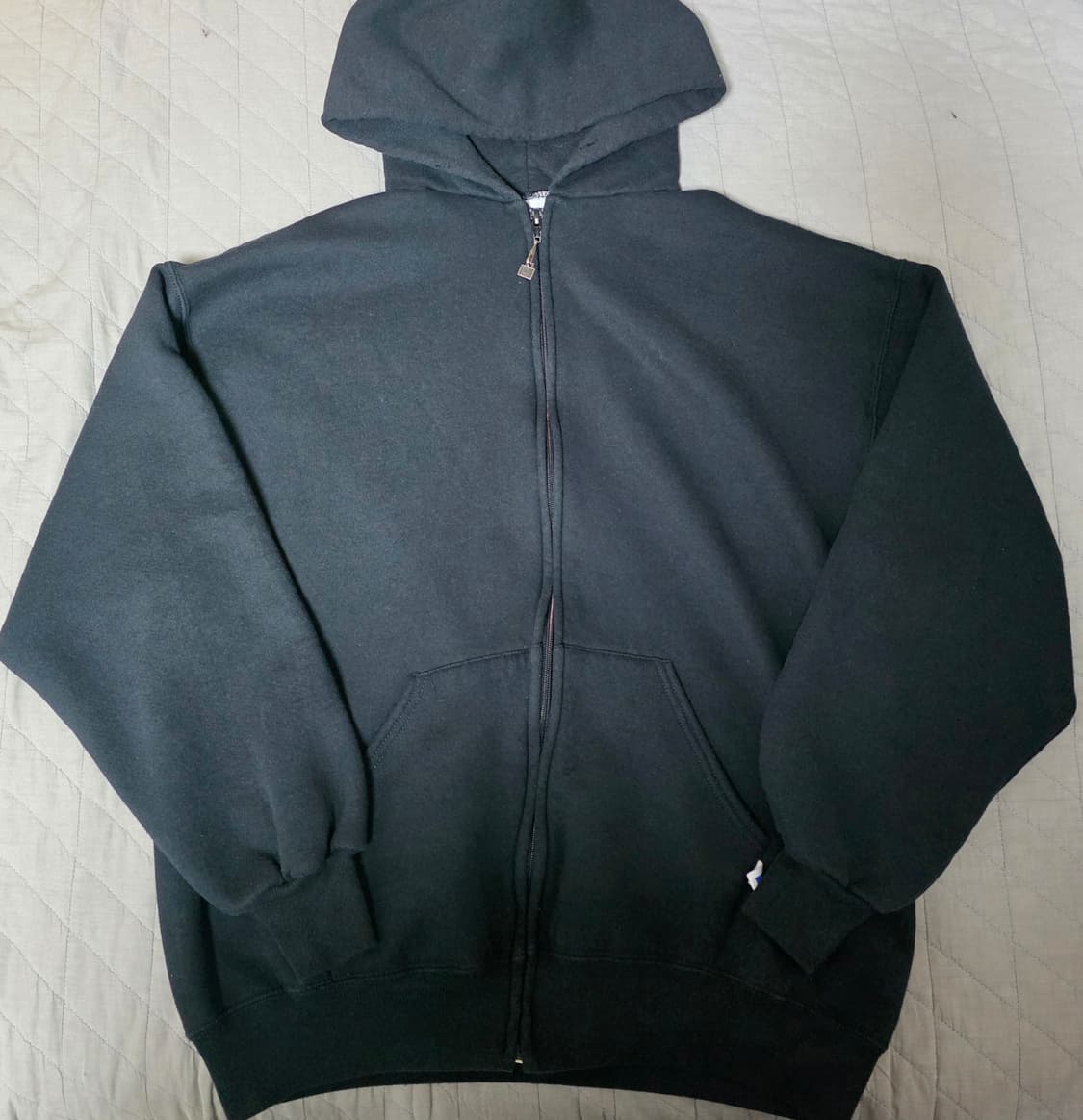 [L] 90s USA 빈티지 러셀 애슬레틱 후드집업 블랙 ver.굿컨디션 상품이미지1