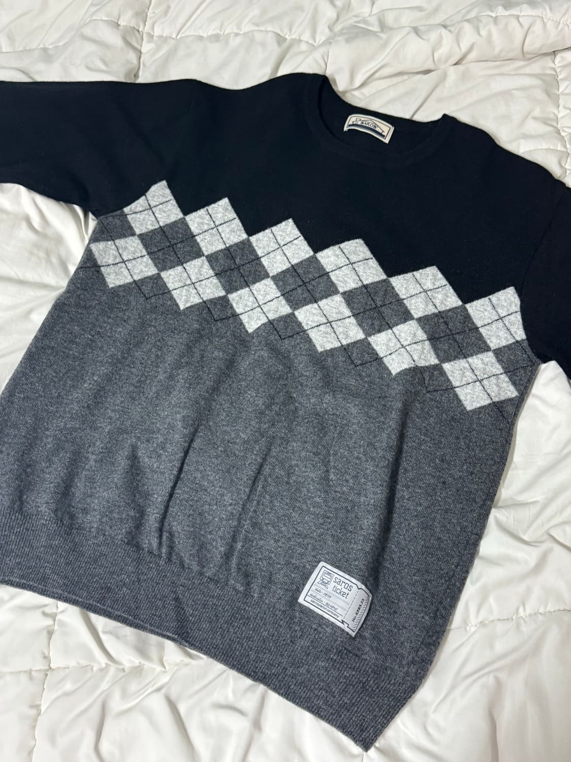 saros 아가일 니트 블랙 [2] 상품이미지1