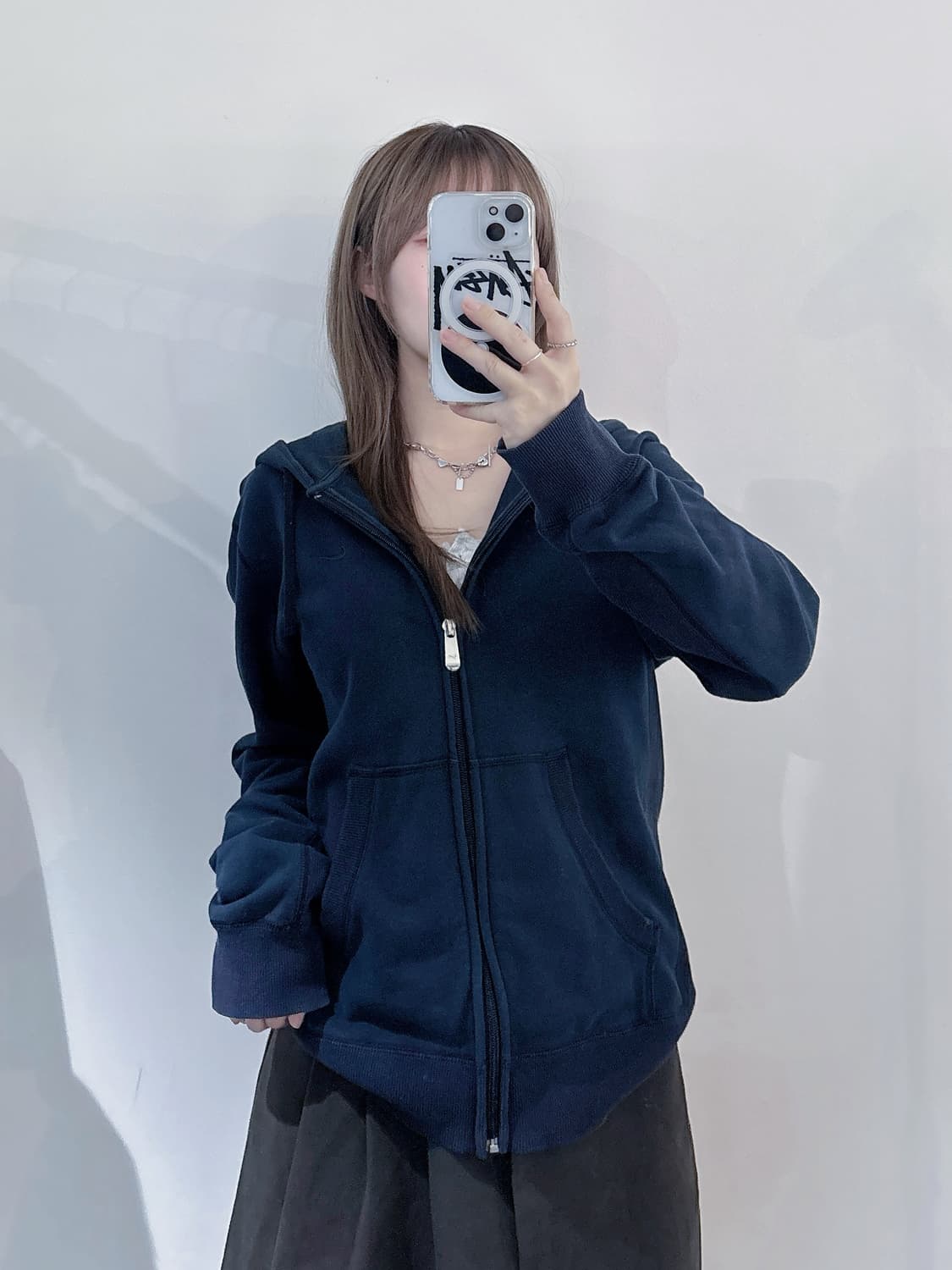 나이키 00‘s 블랙 스우시 후드집업 상품이미지1