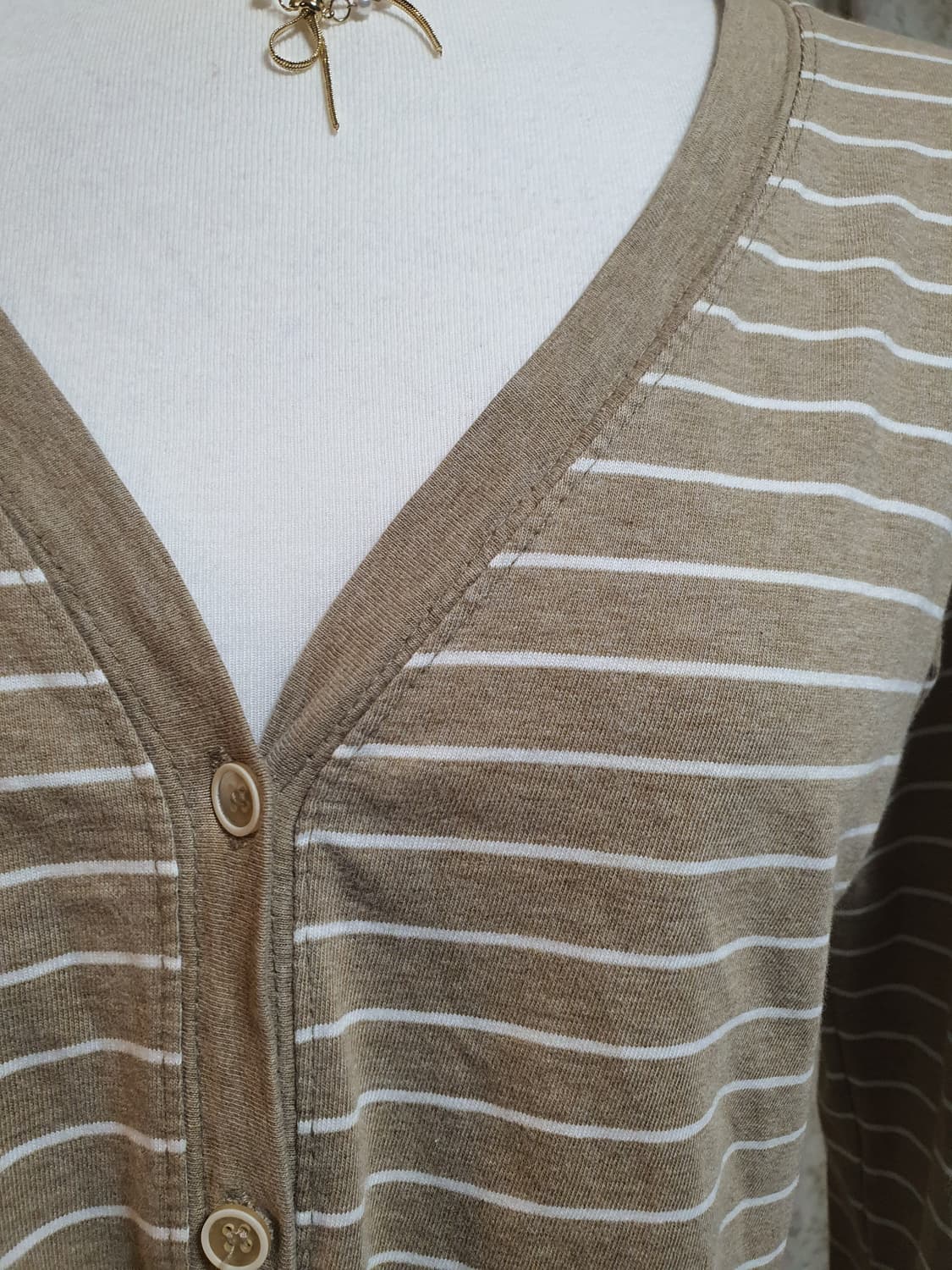[빈티지] 베이지 스트라이프 브이넥 가디건 상품이미지2
