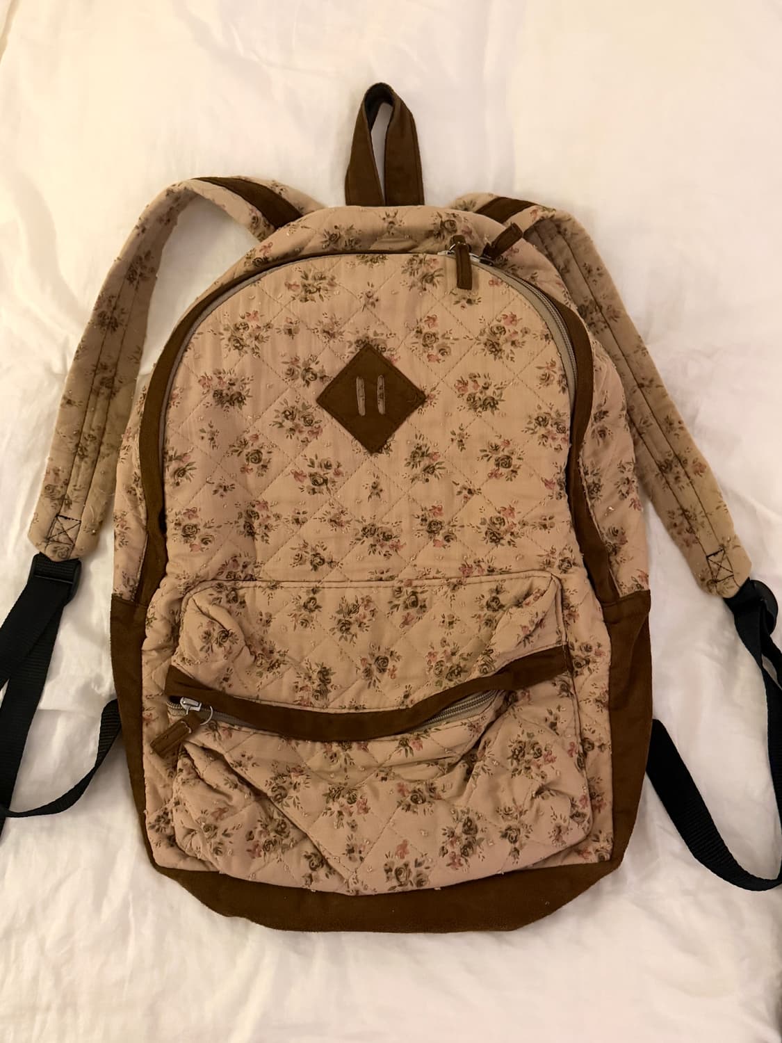 그런지페어리 모리걸 초코 브라운 플라워 밀크티 백팩 하구미 상품이미지7