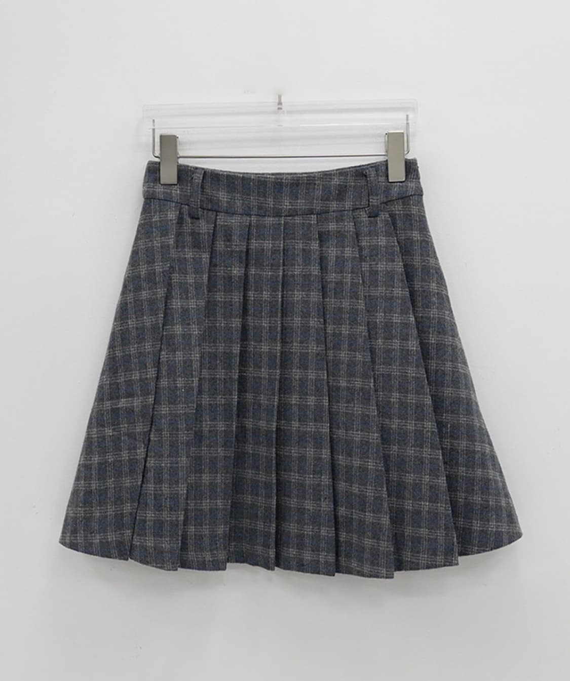 체크 플리츠 미디 스커트  상품이미지3