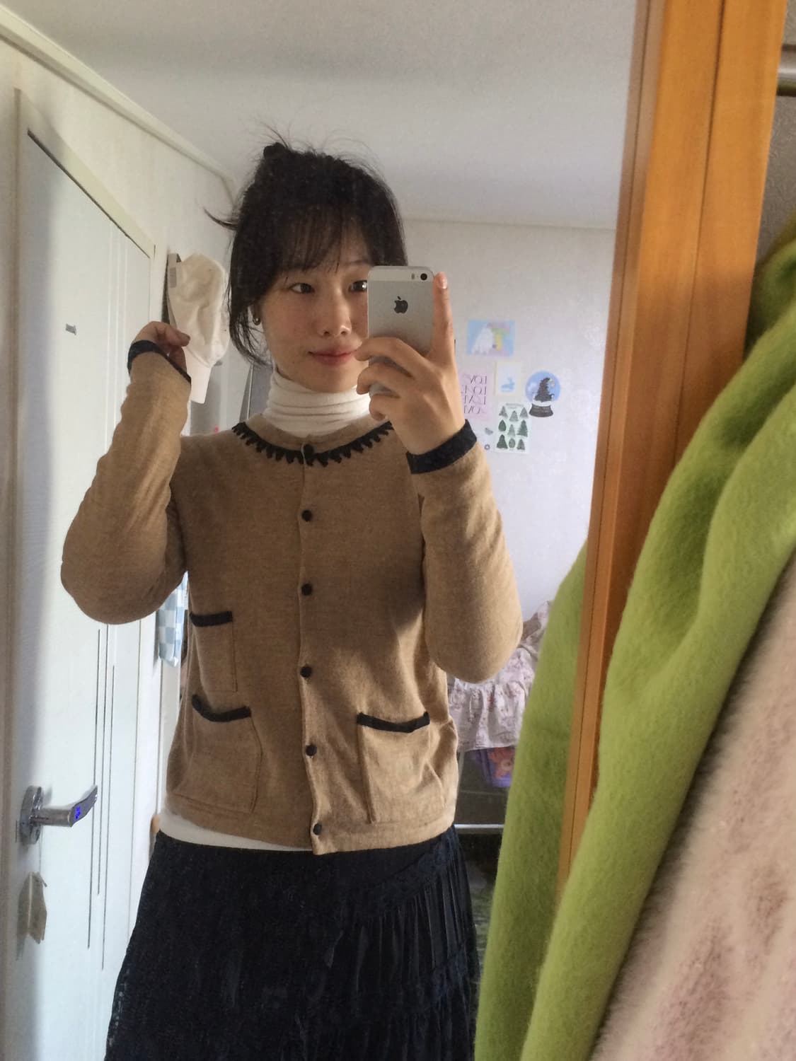 빈티지 로라애슐리 배색 니트 가디건 상품이미지3