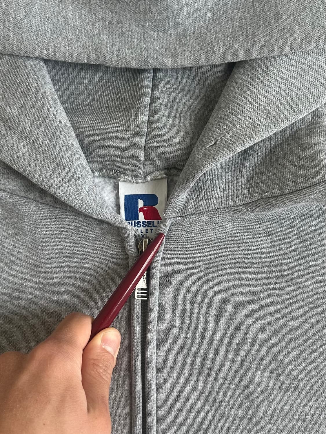 90s 빈티지 러셀 후드집업 그레이 XL 상품이미지7