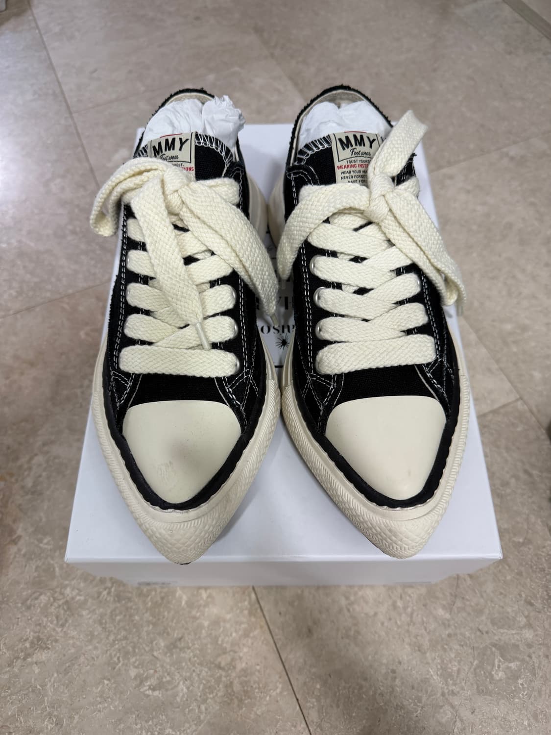 메종 미하라 야스히로 유카 YUCCA OG 솔 캔버스 로우 스니커즈 블랙 상품이미지3