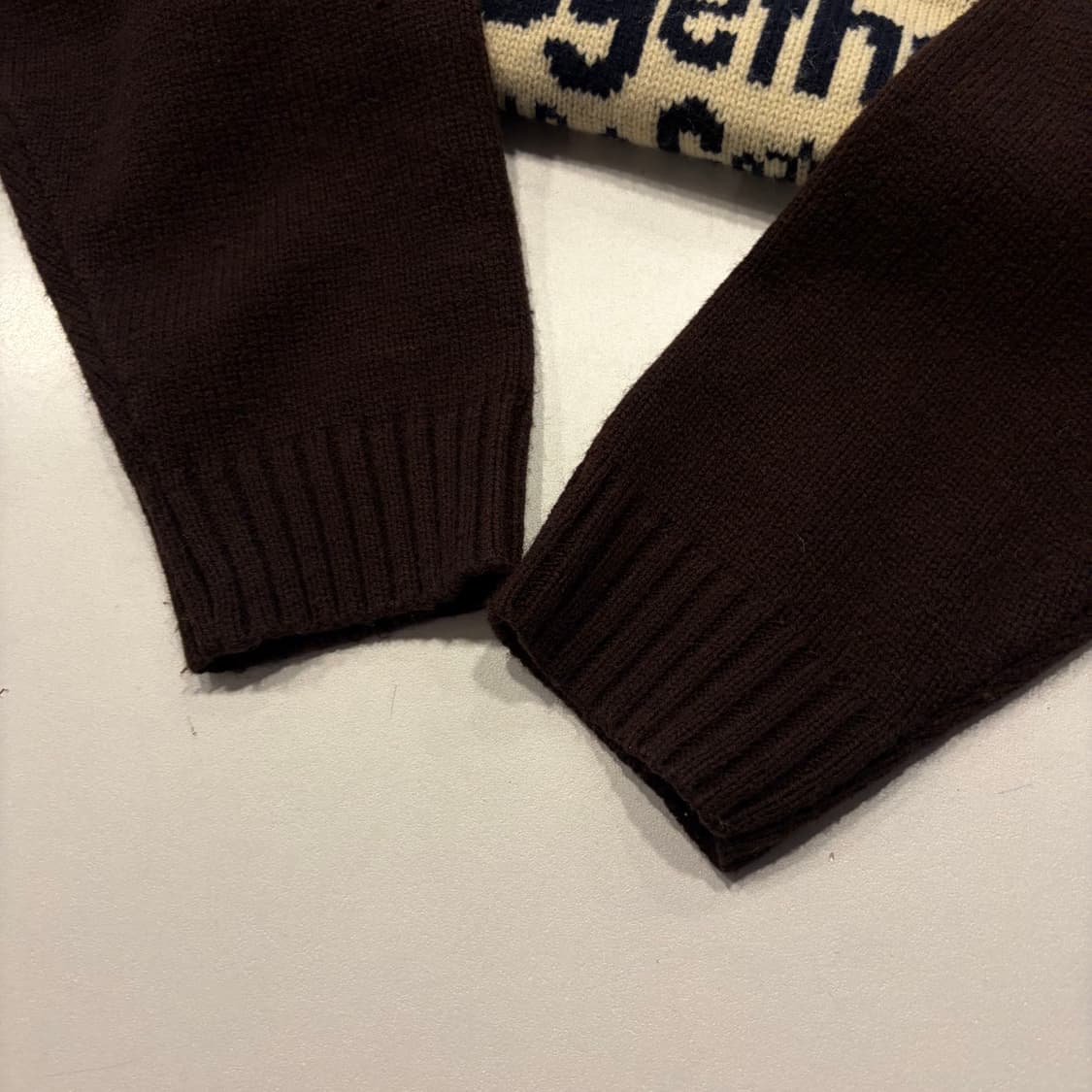 [M] 테켓 나그랑 배색 니트 스웨터 브라운 D292 상품이미지6