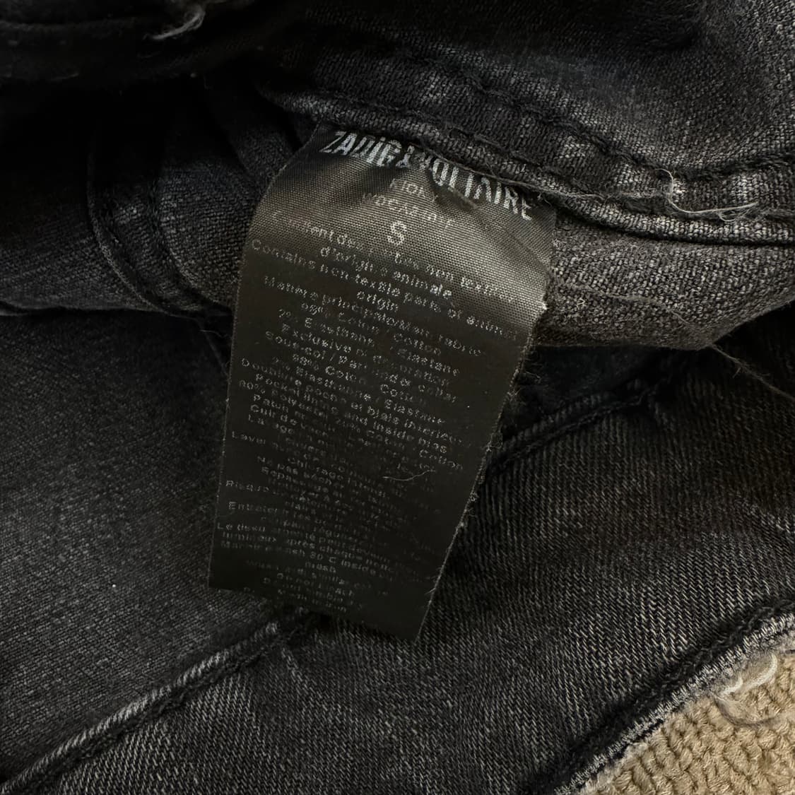 Zadig&Voltaire 자딕앤볼테르 우먼스 블랙 빈티지 데님자켓 S 상품이미지4