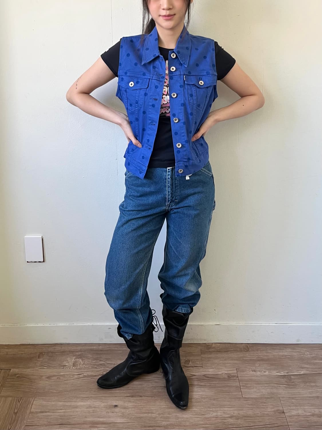 리바이스 도트 베스트 자켓 상품이미지5