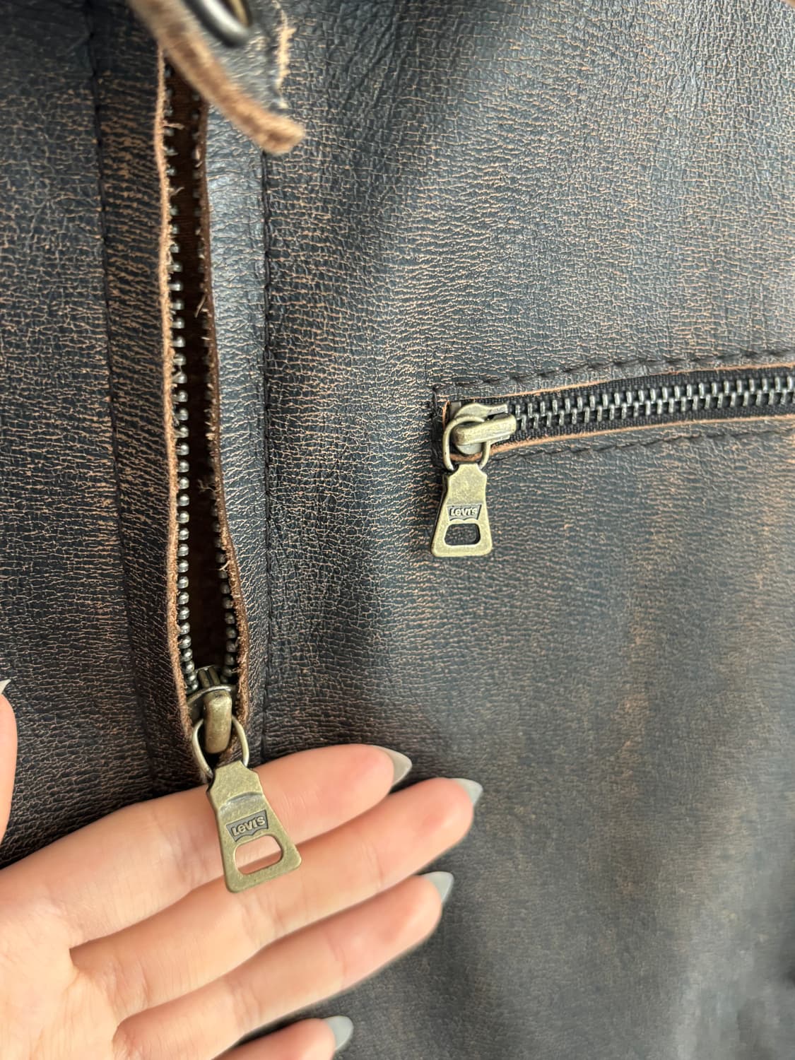 Levis 리바이스 브라운 소가죽 자켓 상품이미지8