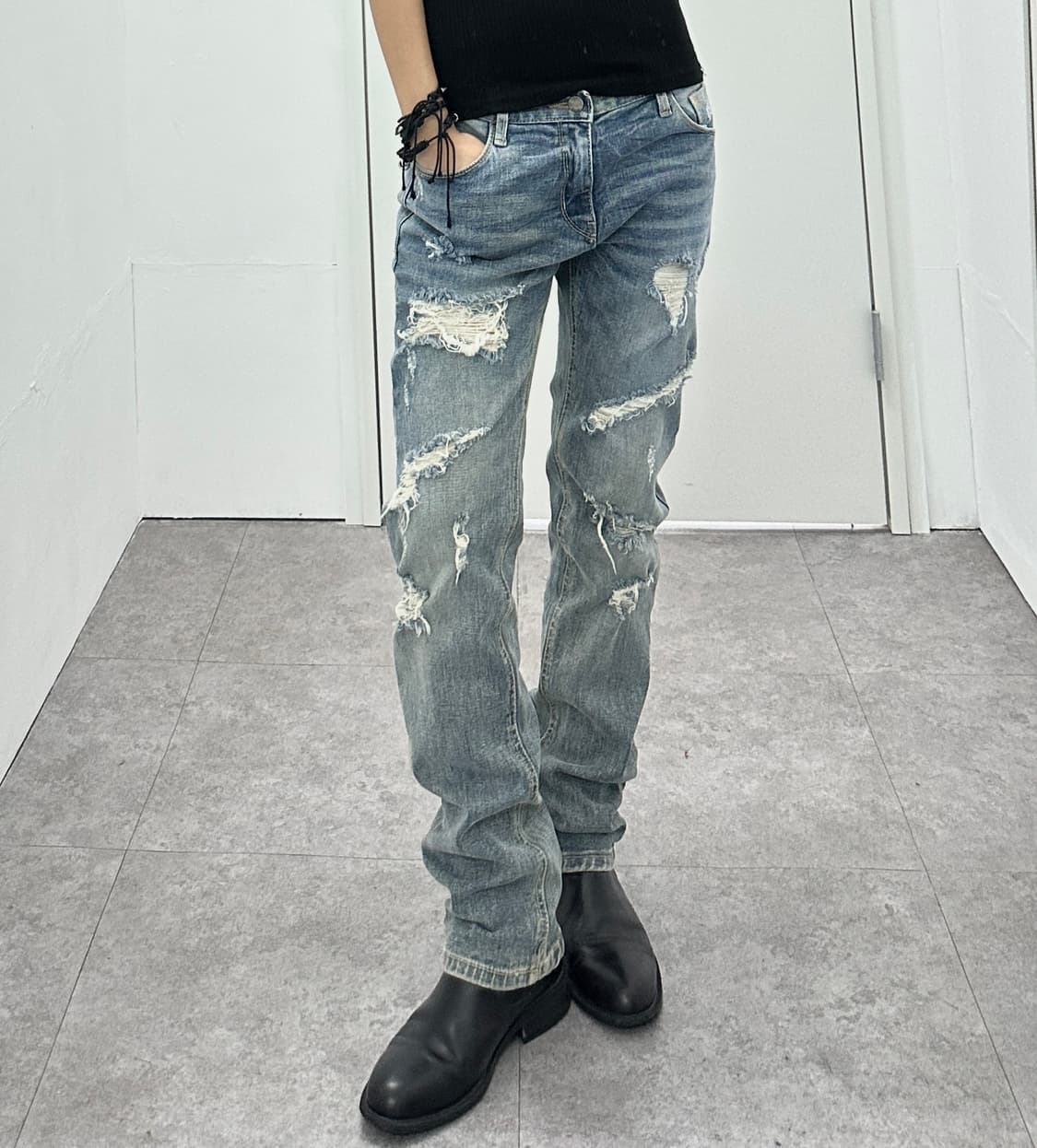 Vintage distressed denim pants 상품이미지4