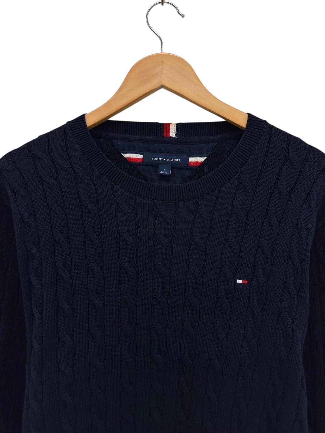 타미힐피거 꽈배기 케이블니트 네이비 (L) 상품이미지2
