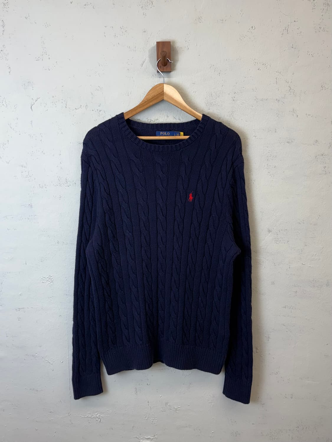 폴로랄프로렌 큐알 인증 네이비 케이블 니트 상품이미지1