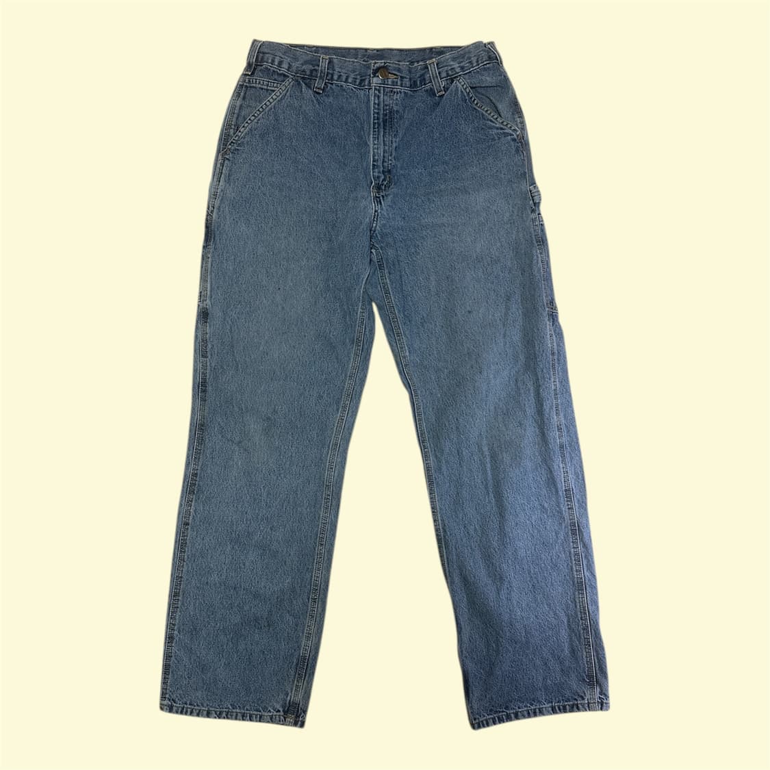 칼하트 B13 데님 싱글니 카펜터 카고 팬츠 W34 던가리 핏 상품이미지4