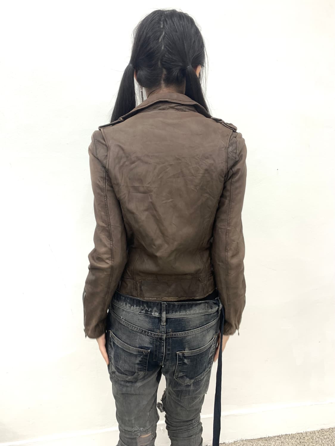 Mocha brown Italian lambskin rider jacke 상품이미지3