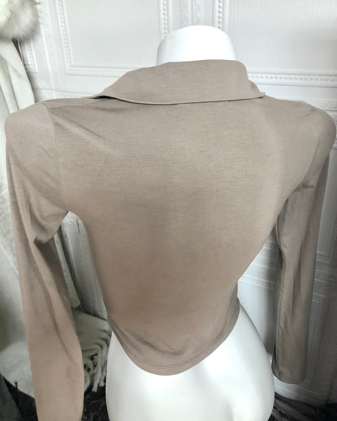 베이지 슬림 셔츠 가디건 상품이미지4