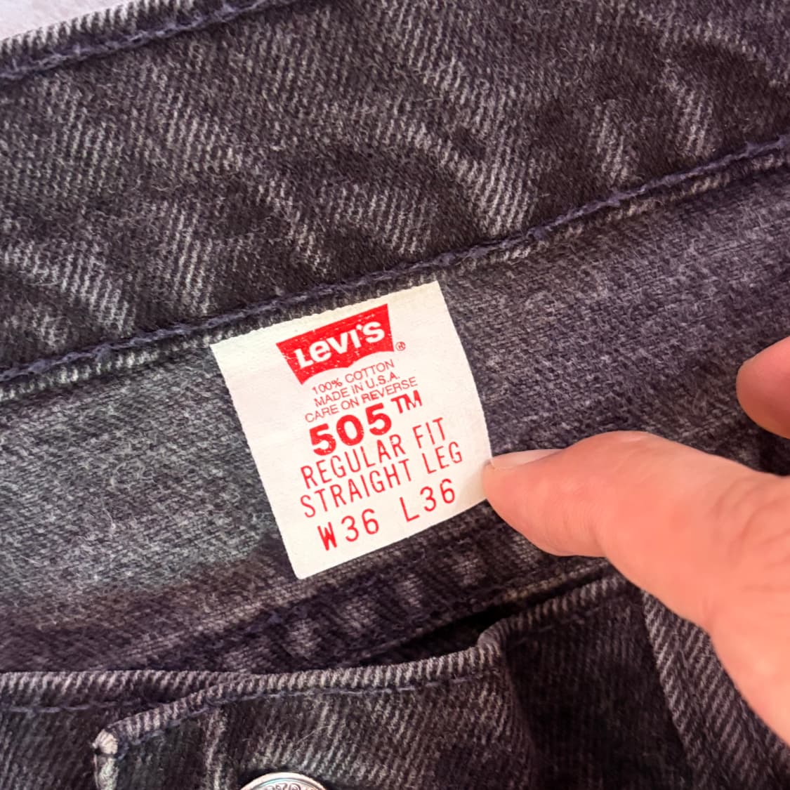 [36/36] USA 리바이스 505 오렌지탭 orange 흑청 블랙 상품이미지8