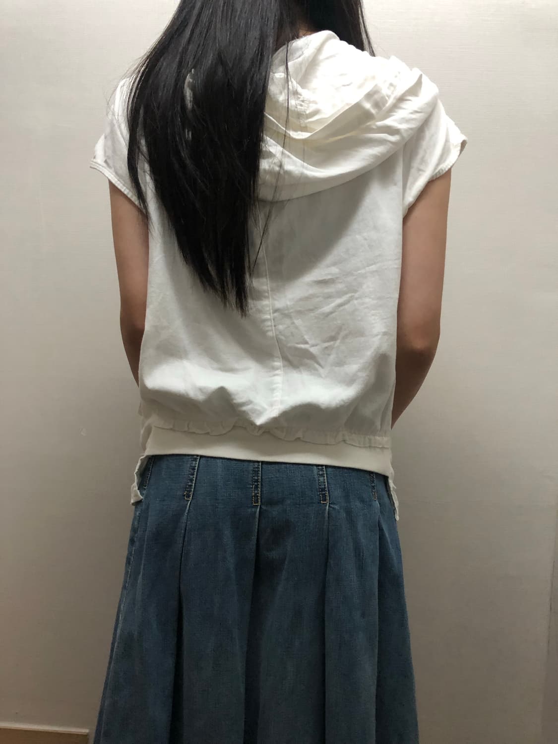빈티지 화이트 후드 탑 상품이미지8