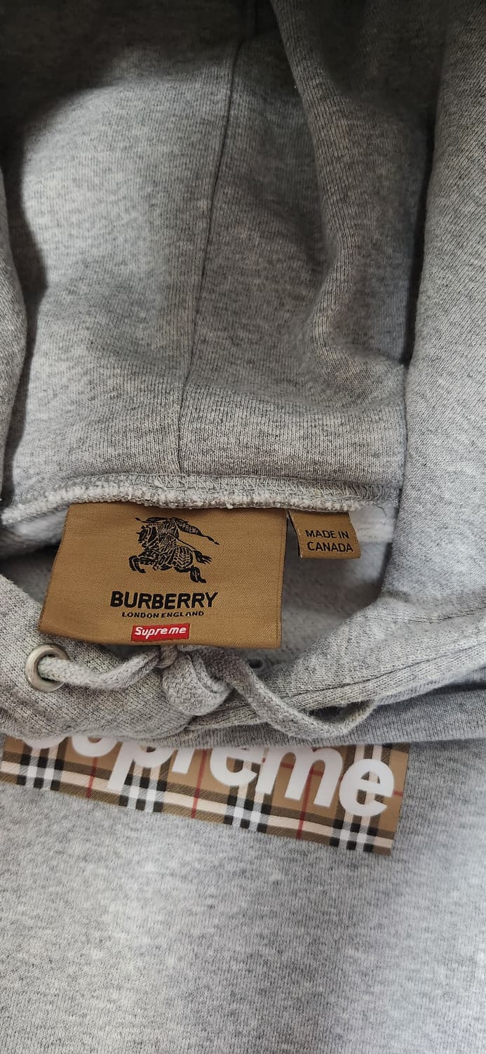 슈프림 X 버버리 박스 로고 후드 헤더 그레이 상품이미지5