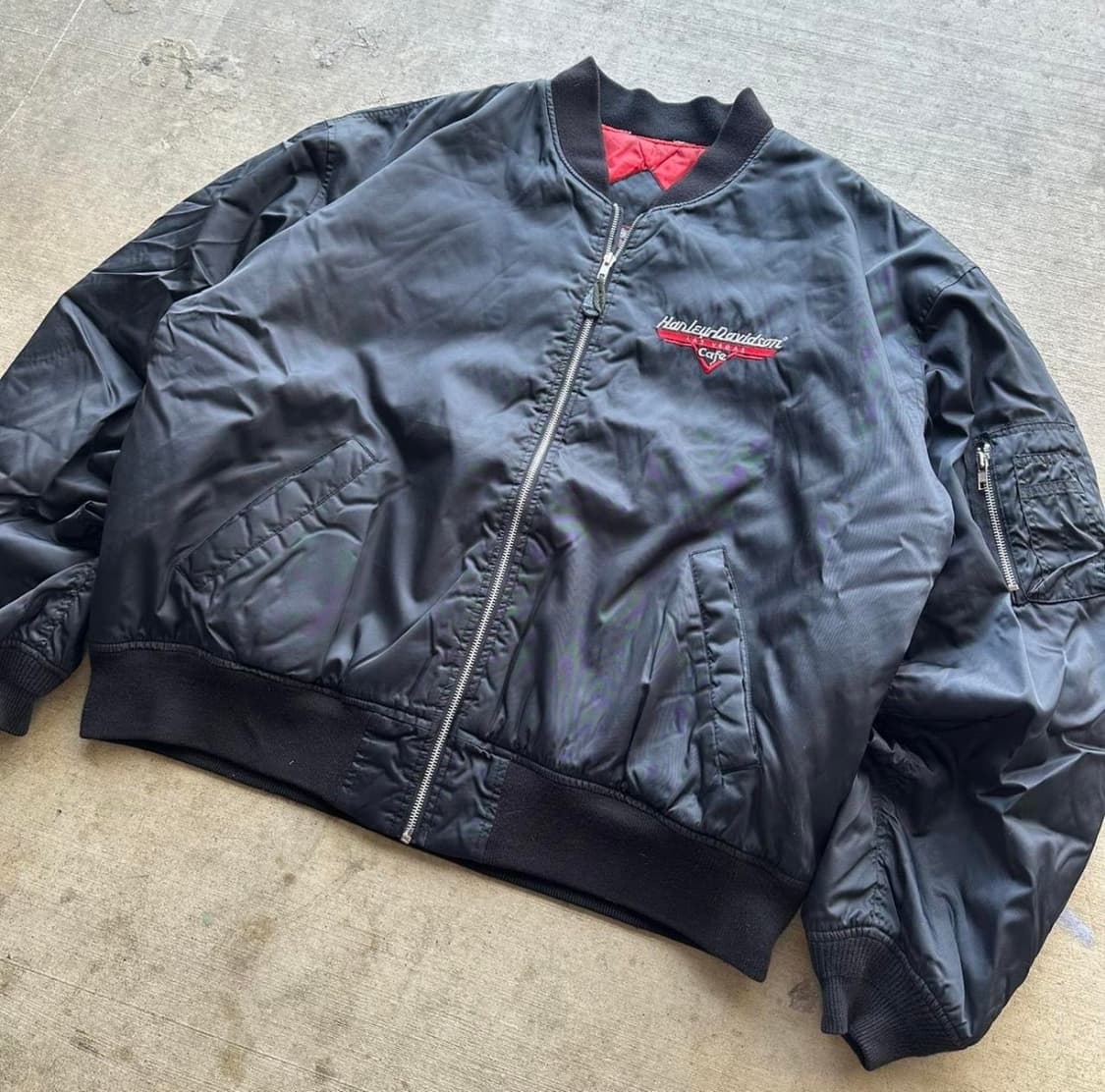 90‘s Harley Davidson 바이커 봄버 자켓 사이즈 xxl 상품이미지3