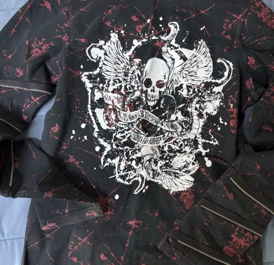 가격제안) 바디라인 해골 펑크 롱슬리브 상품이미지2