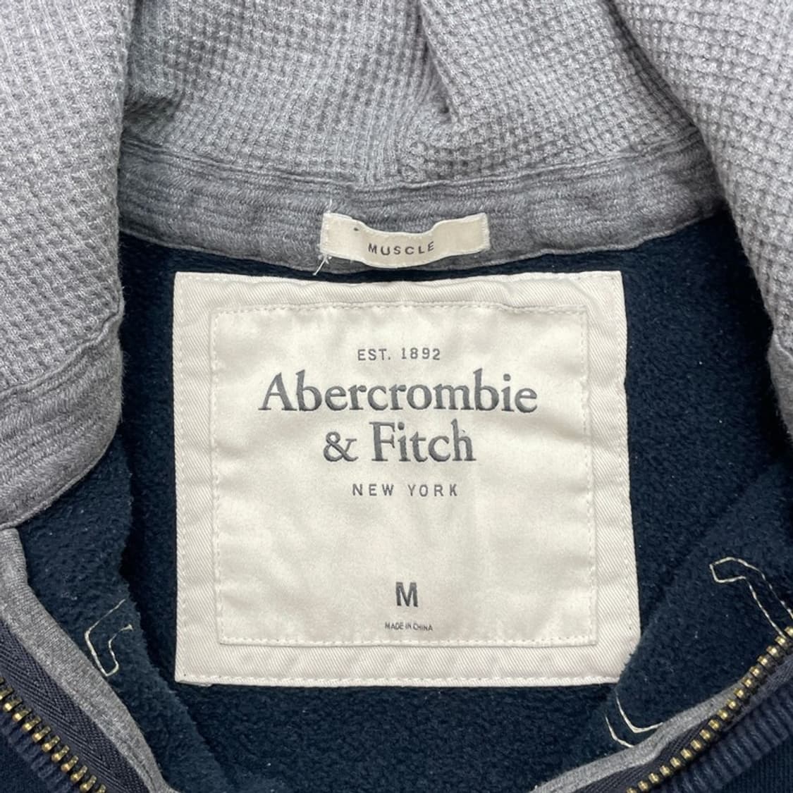 ABERCROMBIE & FITCH 로고 후드집업 네이비 M 상품이미지4