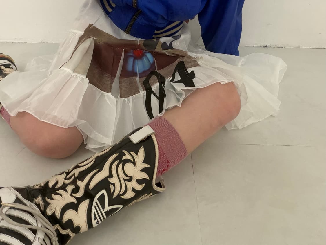 화이트 시스루 푸딩 스커트  상품이미지2